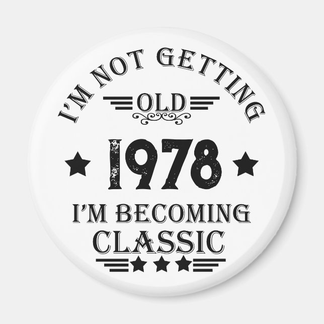 Personalized vintage birthday gift magnet (Front)