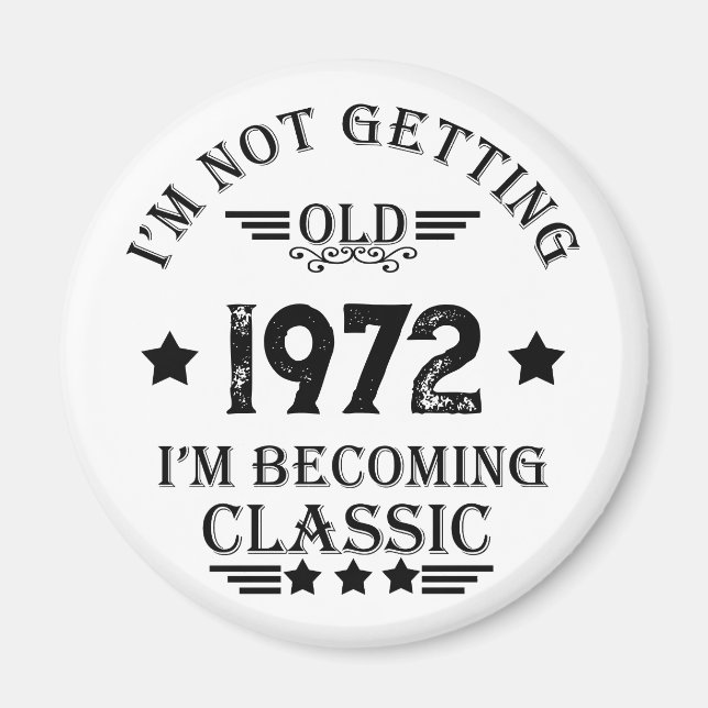 Personalized vintage birthday gift magnet (Front)