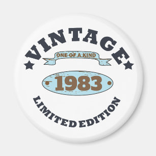 Personalized vintage birthday gift magnet