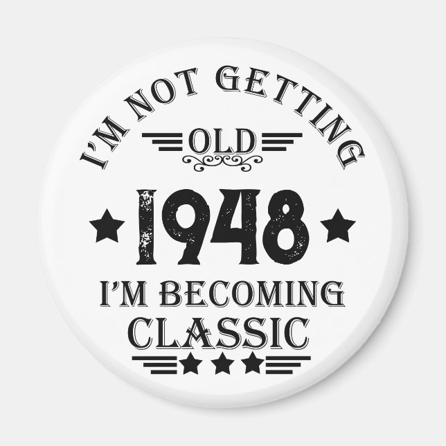 Personalized vintage birthday gift magnet (Front)