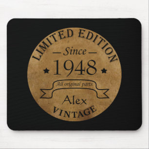 Personalized vintage birthday gift mouse pad