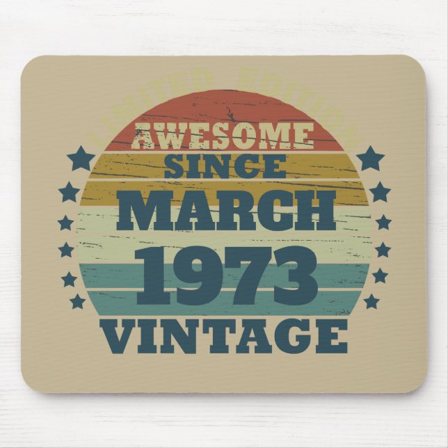 Personalized vintage birthday gift mouse pad (Front)