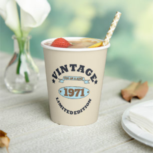 Personalized vintage birthday gift paper cups