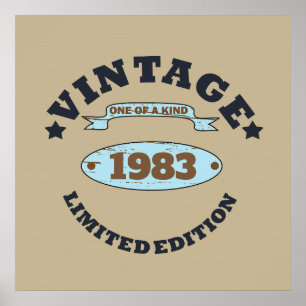 Personalized vintage birthday gift poster