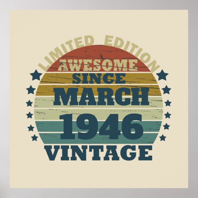 Personalized vintage birthday gift poster (Front)