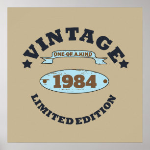 Personalized vintage birthday gift poster