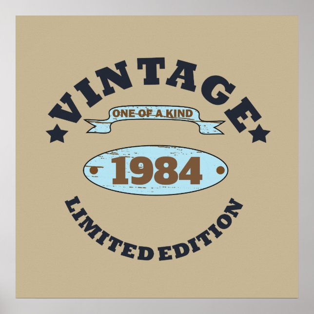 Personalized vintage birthday gift poster (Front)