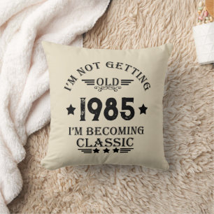 Personalized vintage birthday gift throw pillow