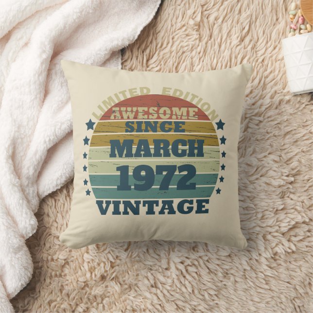 Personalized vintage birthday gift throw pillow (Blanket)