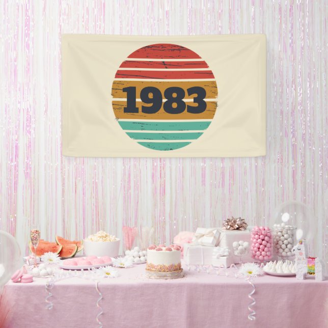 Personalized vintage birthday gifts banner (Party)