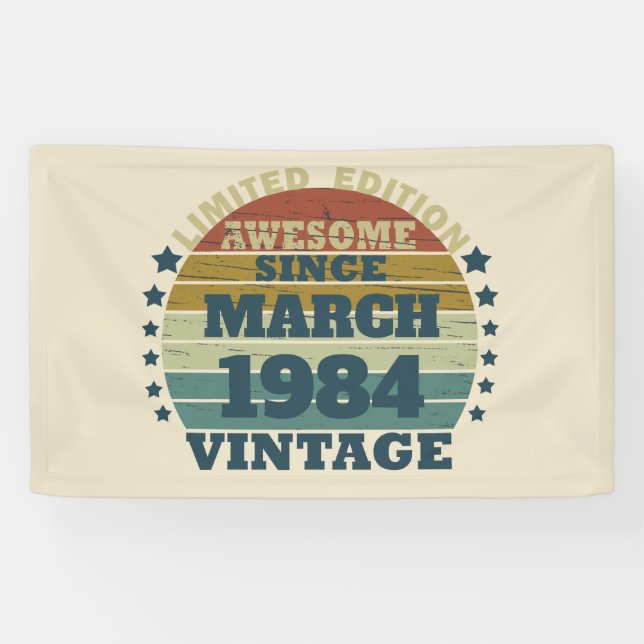 Personalized vintage birthday gifts banner (Horizontal)