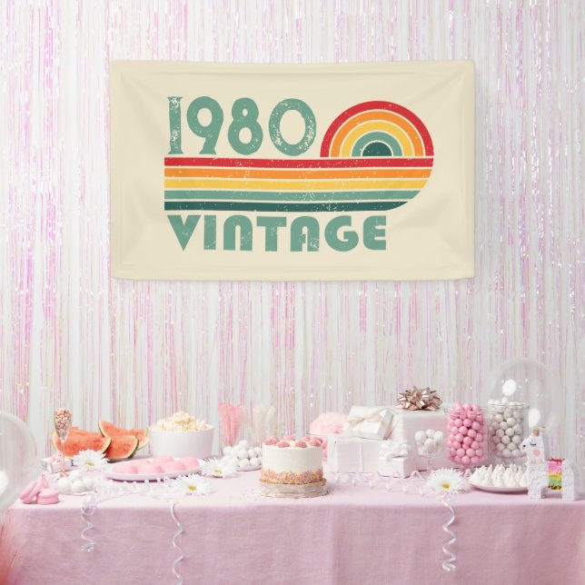 Personalized vintage birthday gifts banner (Party)