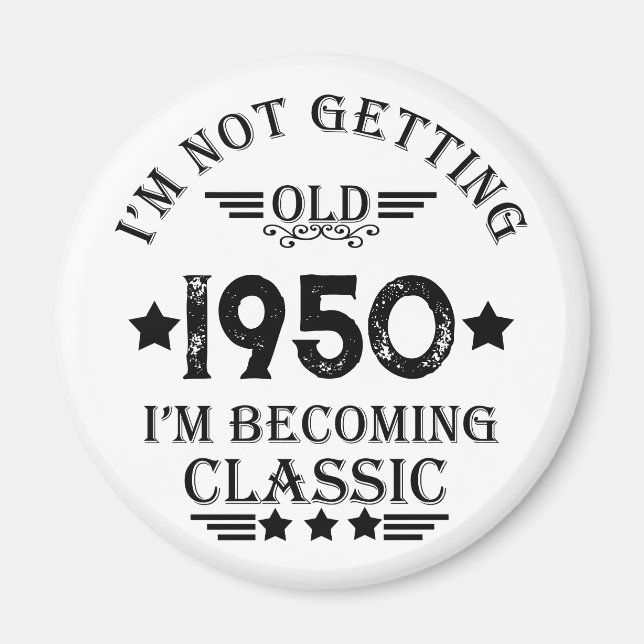 Personalized vintage birthday gifts black magnet (Front)