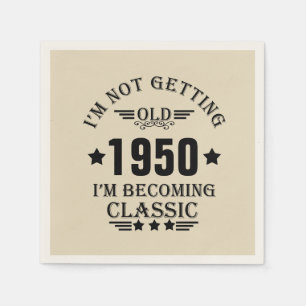 Personalized vintage birthday gifts black napkin