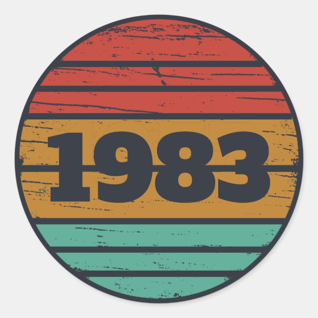 Personalized vintage birthday gifts classic round sticker (Front)