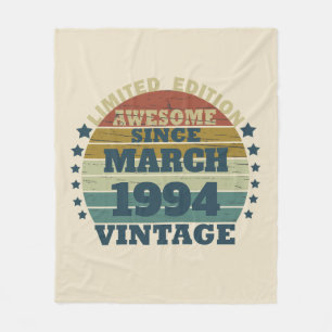 Personalized vintage birthday gifts fleece blanket