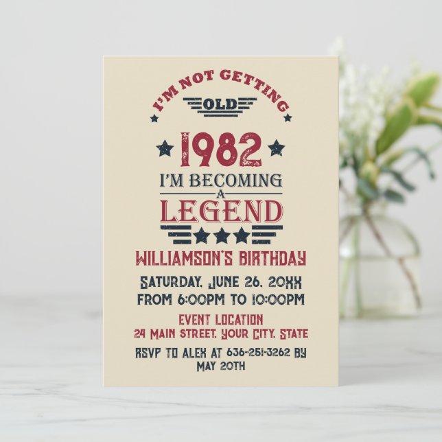 Personalized vintage birthday gifts invitation (Standing Front)