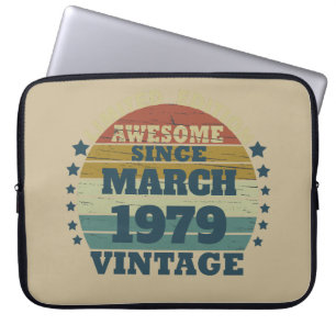 Personalized vintage birthday gifts laptop sleeve