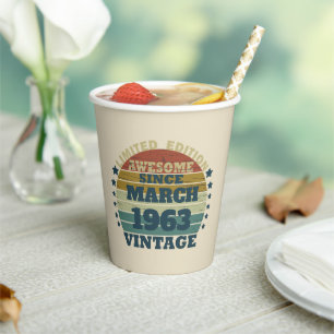 Personalized vintage birthday gifts paper cups