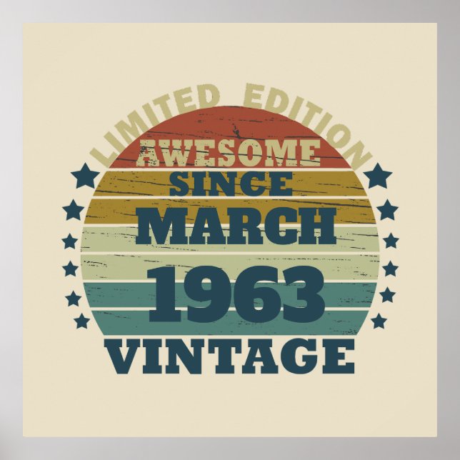 Personalized vintage birthday gifts poster (Front)