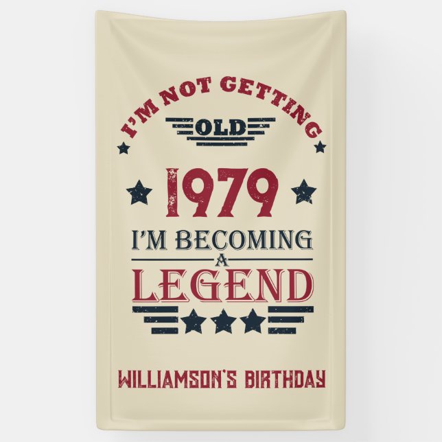Personalized vintage birthday gifts red banner (Vertical)