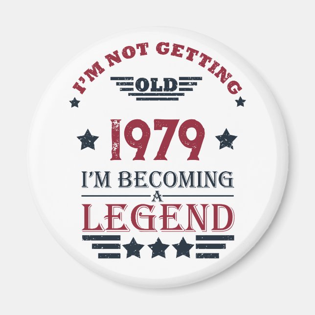 Personalized vintage birthday gifts red magnet (Front)