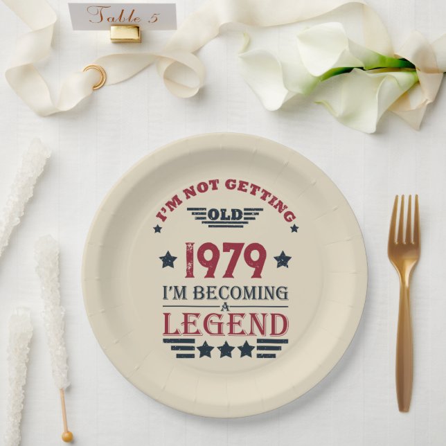 Personalized vintage birthday gifts red paper plate (Wedding)