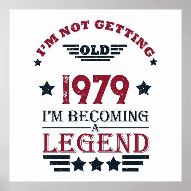 Personalized vintage birthday gifts red poster (Front)