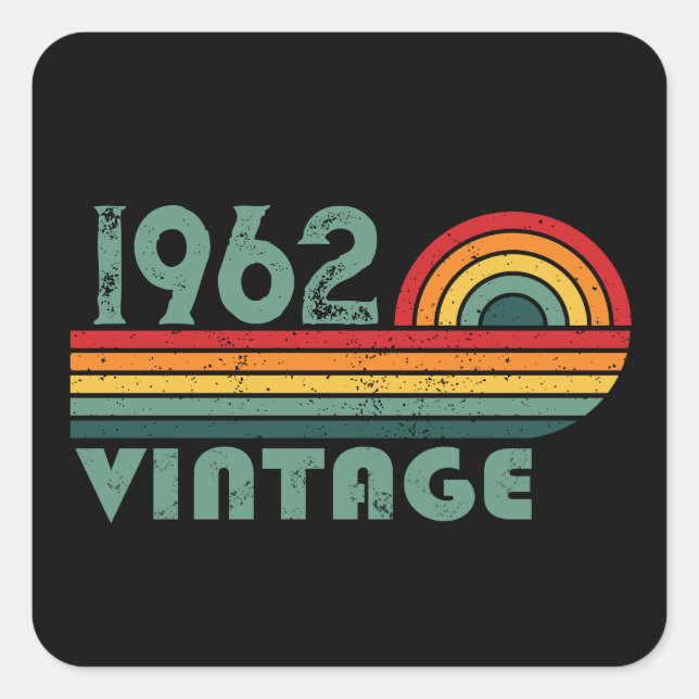 Personalized vintage birthday gifts square sticker (Front)