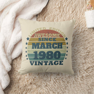 Personalized vintage birthday gifts throw pillow