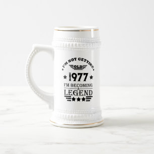 Personalized vintage birthday gifts white beer stein
