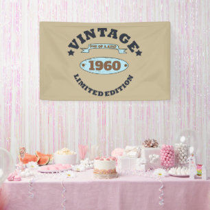 Personalized vintage birthday party banner