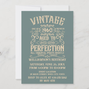 Personalized vintage birthday party invitation