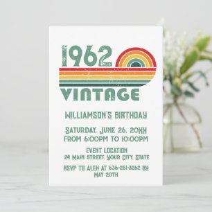 Personalized vintage birthday party invitation