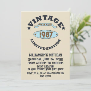 Personalized vintage birthday party invitation