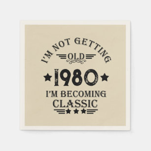 Personalized vintage birthday party napkin