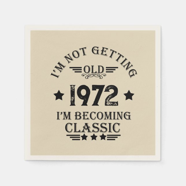 Personalized vintage birthday party napkin (Front)