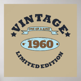 Personalized vintage birthday party poster