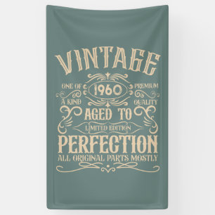 Personalized vintage birthday party whiskey banner