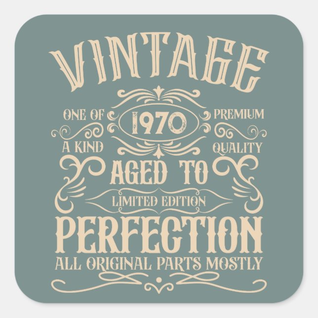 Personalized vintage birthday party whiskey label (Front)