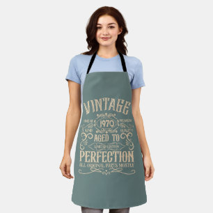 Personalized vintage birthday party whiskey label apron