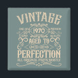 Personalized vintage birthday party whiskey label magnet<br><div class="desc">Make your birthday special with this unique design. Add a touch of sophisticated elegance to your birthday celebration with our exquisite, one-of-a-kind designs. These graphics bring sophistication and originality to any product, creating a memorable and stylish gift. They are perfect for those who appreciate a touch of timeless glamour on...</div>