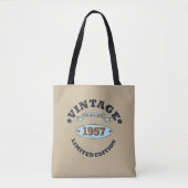 Personalized vintage birthday tote bag (Front)