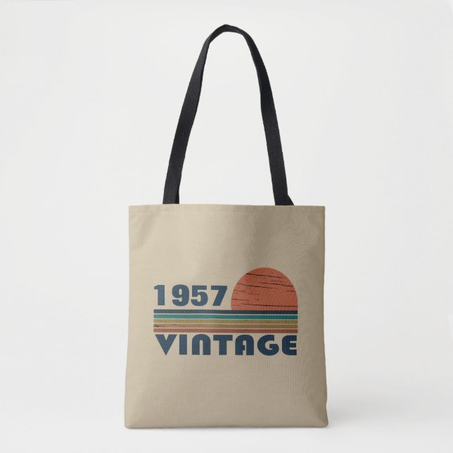 Personalized vintage birthday tote bag (Front)