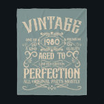 Personalized vintage birthday whiskey label themed fleece blanket<br><div class="desc">You can add some originality to your wardrobe collection with this vintage classic birthday graphic design with awesome typography font lettering. It is a great gift idea for men, women, husbands, wives, girlfriends, and boyfriends who will love this one-of-a-kind artwork. It is the best amazing and fun holiday present for...</div>
