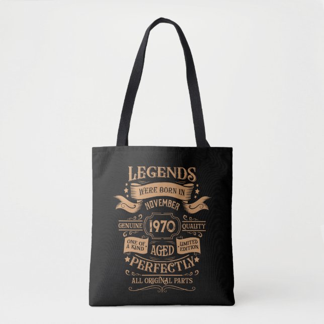 Personalized vintage birthday whiskey label tote bag (Front)