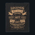 Personalized vintage birthday whiskey themed fleece blanket<br><div class="desc">You can add some originality to your wardrobe collection with this vintage classic birthday graphic design with awesome typography font lettering. It is a great gift idea for men, women, husbands, wives, girlfriends, and boyfriends who will love this one-of-a-kind artwork. It is the best amazing and fun holiday present for...</div>