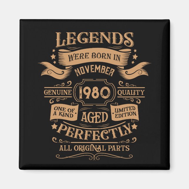 Personalized vintage birthday whiskey themed magnet (Front)