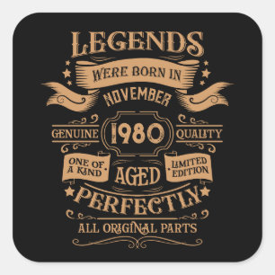 Personalized vintage birthday whiskey themed square sticker