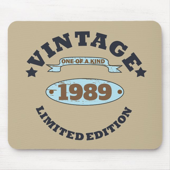Personalized vintage birthday womens gift mouse pad (Front)